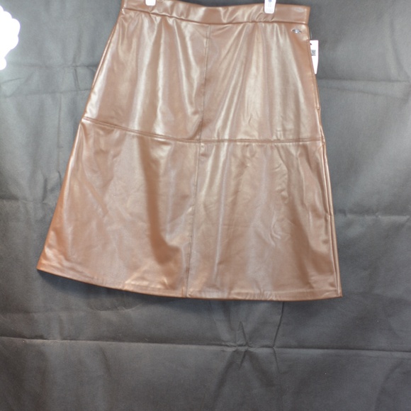 Brown Faux Leather Skirt SZ L Mexx NWT - Picture 3 of 5